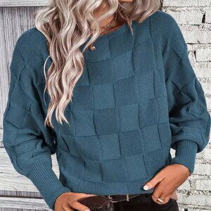 3 Pack Soft Blue Boat Neck Batwing Sleeve Sweater